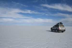 Our Car in the Salt Flats
