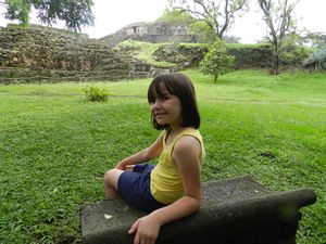 Relaxing at Mayan Ruins of Tazumal