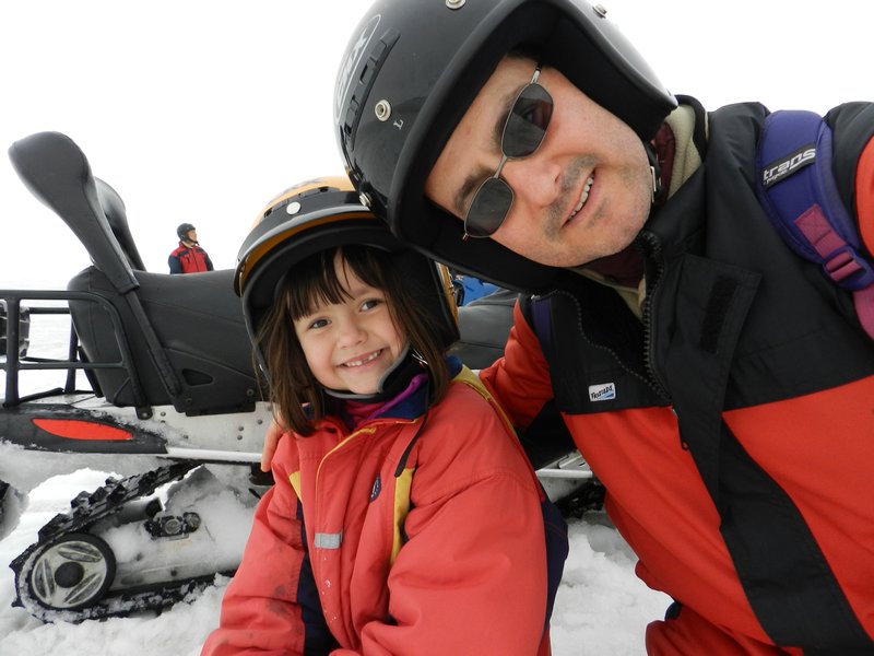 Me and Daddy during Snow Mobile Break