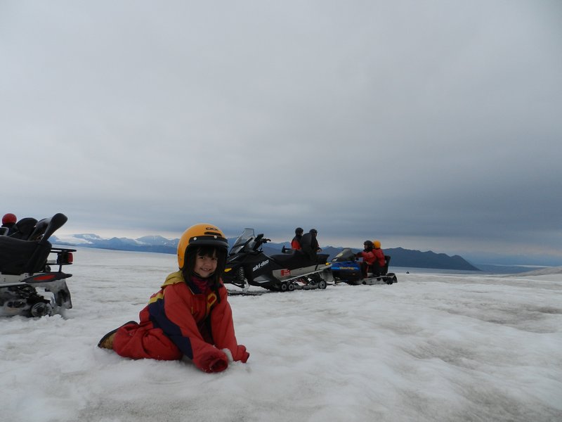 Playing on a glacier