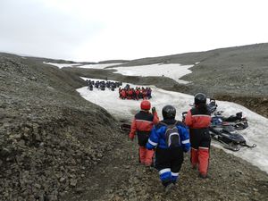 About to Snowmobile on Vatnajökull Glacier