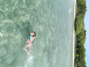 Swimming near some Island off of Miami