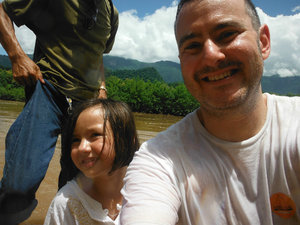Me, daddy and guide on an elephant