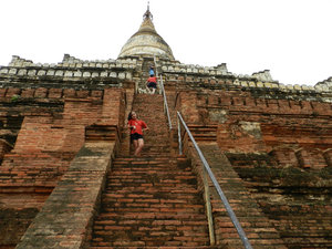 Climbing Shwesandaw Paya