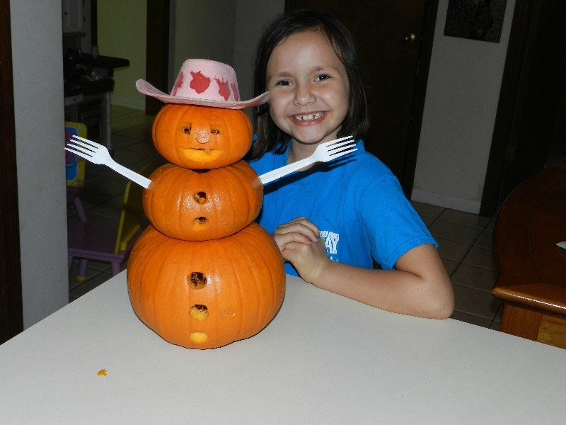 Our cool Pumpkin Snowman