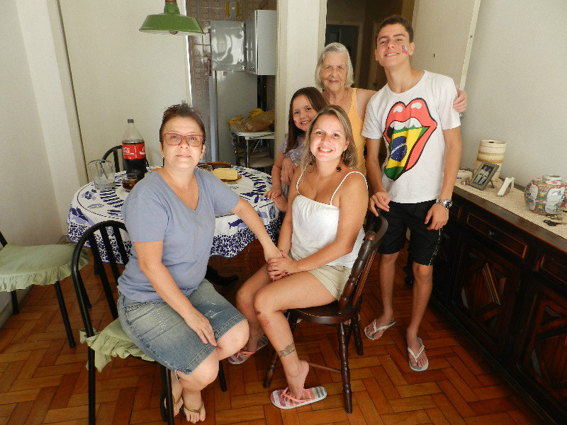Hanging out with Great Grandma Dea, Aunt Andrea, Vitor and Mom