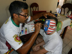 Kevin painting my face