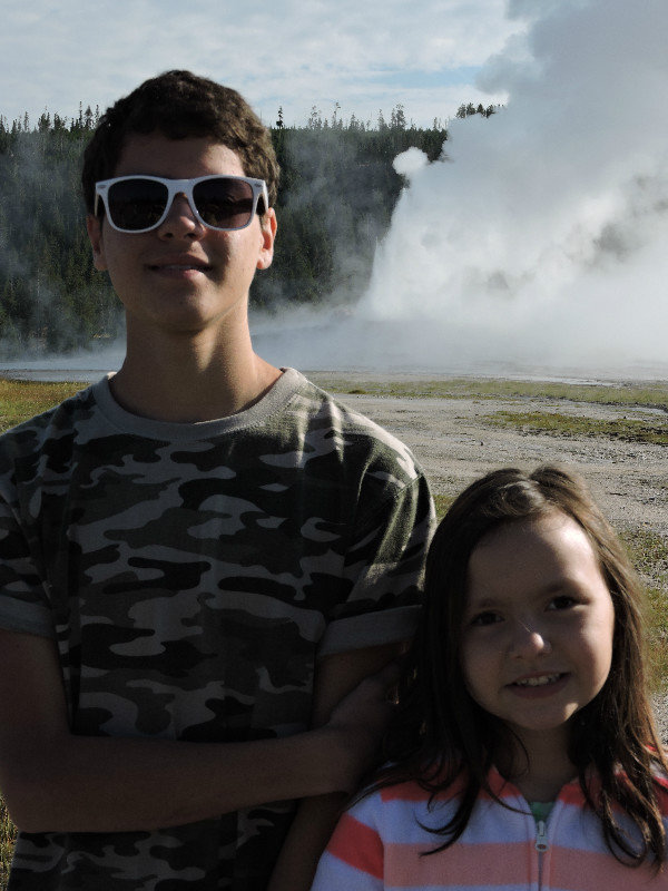 Me and Vitor at Old Faithful