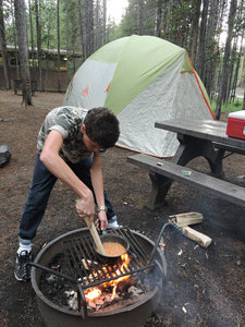 BBQ at campsite