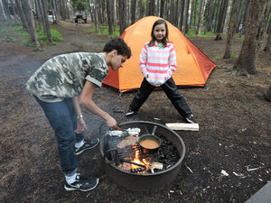 BBQ at campsite