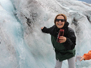 Ania Getting Glacier Water