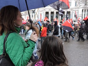 Protest on the way to Prado Museum