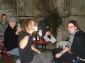 Gus, Claudia, Nath and Ellie in the Split Hostel after having seen Covjek-Pauk 3