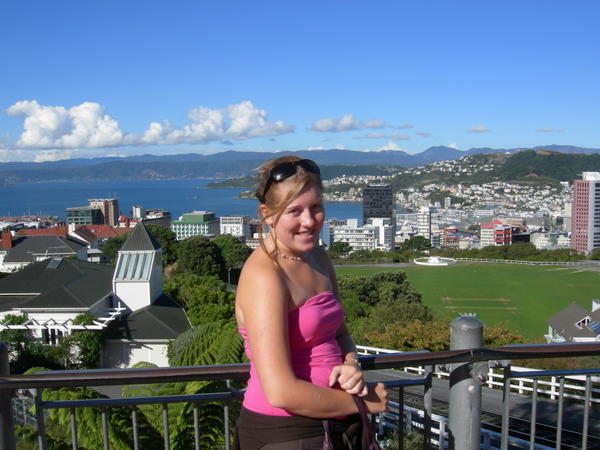 Laura overlooking sunny Wellington