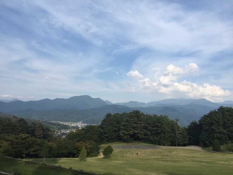 View of the Japanese Alps (from the playground!)