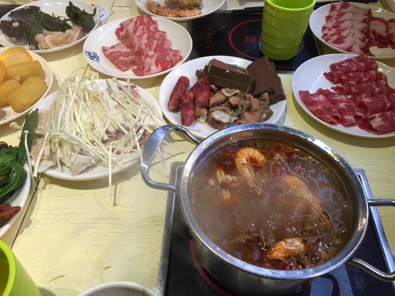 Some of the food from our Hot Pot meal
