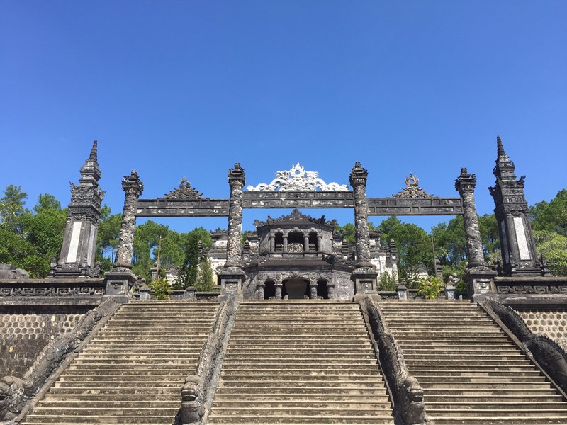 Staircase entrance to Khai Dinh Royal Tomb