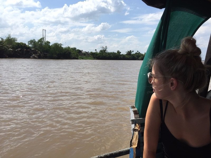 Floating down the huge Mekong River