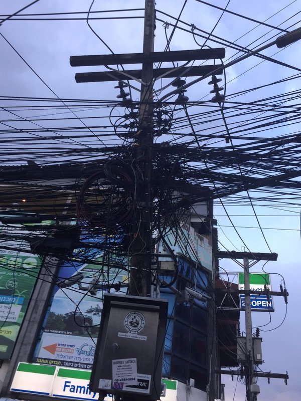 Dangerous electricity pylon