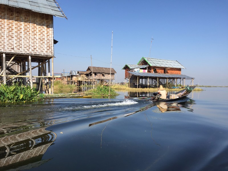 Flat waters in the floating village