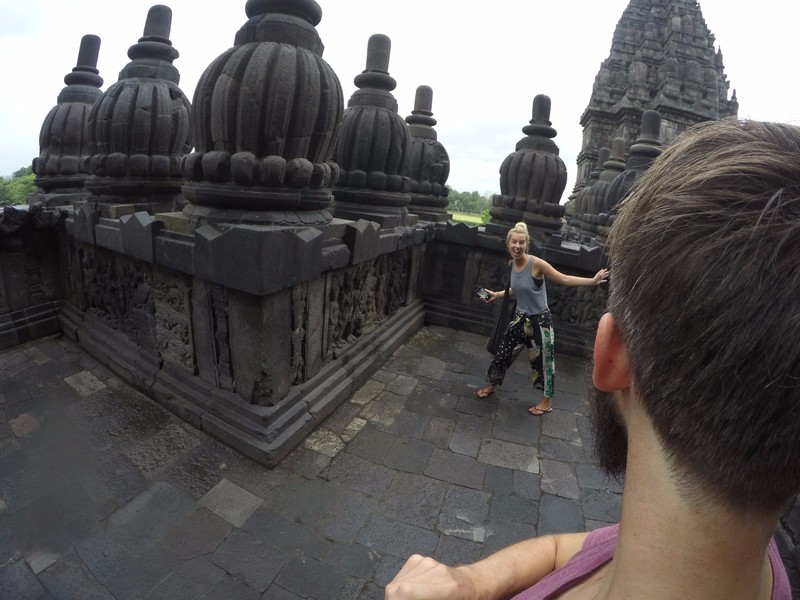 Being idiots around Prambanan temple 
