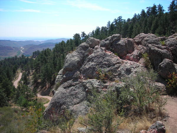 1 - Looking down at the service road from the Horsetooth Rock trail