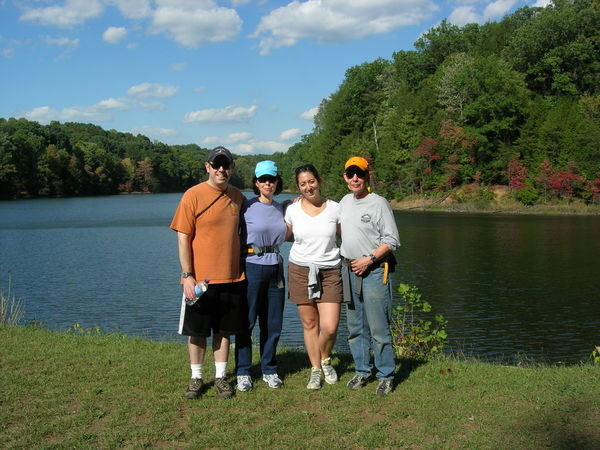 Me, Karen, Jill, and Anthony along the banks of Rose Lake