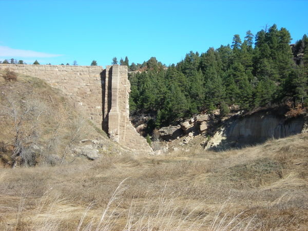 Approaching the Castlewood Dam ruins