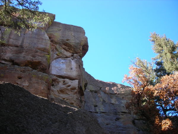 The cliffs along the west side of the canyon above the Cliff Base Trail