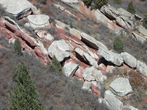 Some unique rock formations along the lower portion of the Plymouth Creek Trail