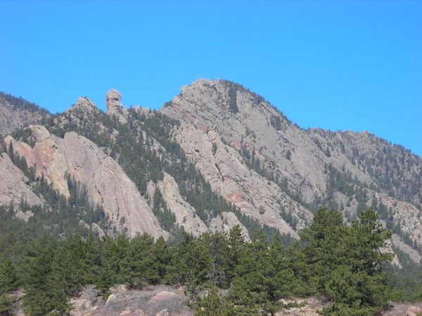 The Flat Irons and Devil's Head from the Towhee Trail