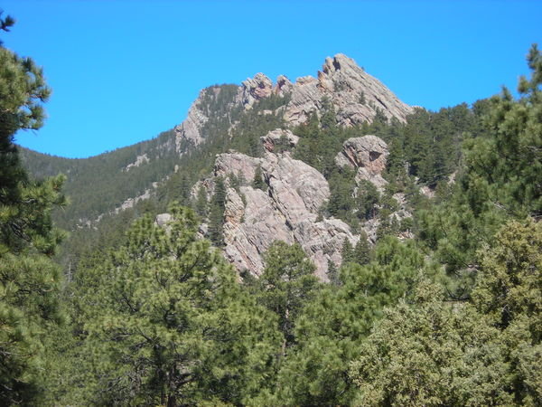 Craggy rock formations along the upper part of Shadow Canyon