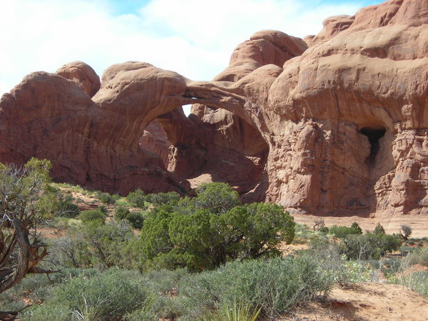 Double Arch seen from the trailhead