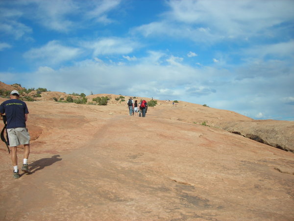 The natural slick rock ramp on the way up to Delicate Arch
