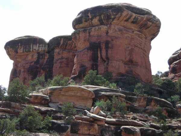More strange rock formations covered in "desert varnish"
