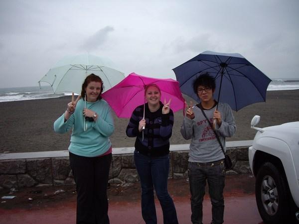 Hiedi, me and Hironori at Shizunami beach