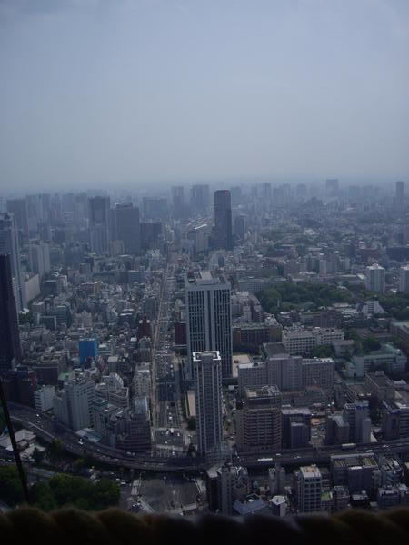 At the top of Tokyo Tower, 400m up