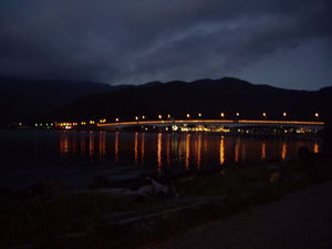 Lake Kawaguchi at night
