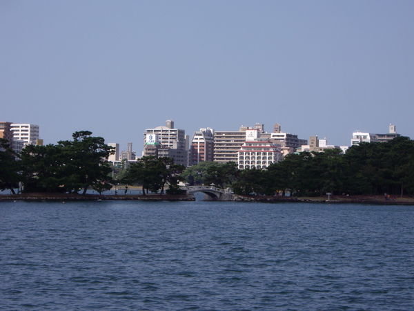 City of Fukuoka behind the lake