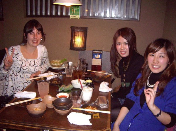 My bday dinner, Cate, Asako and Aya