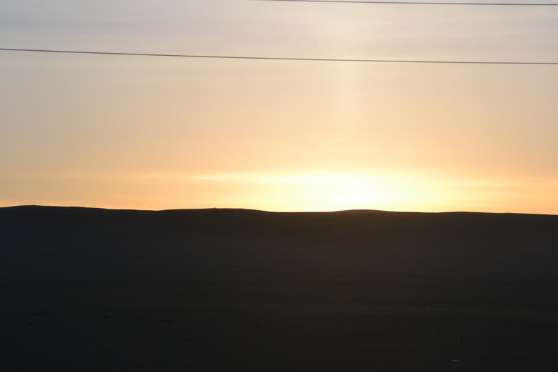 Sun sets in Mongolia
