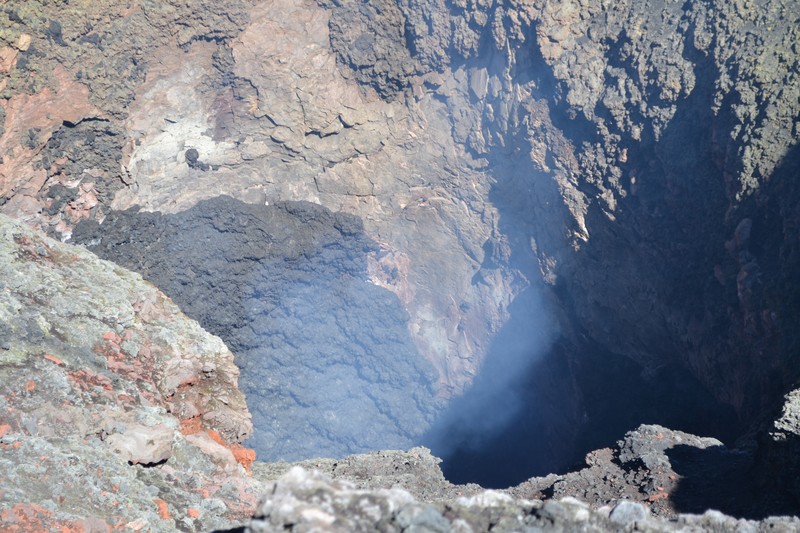Recent lava formations in the crater