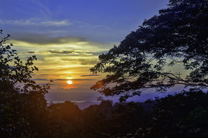 Sunset from the mountain rainforest