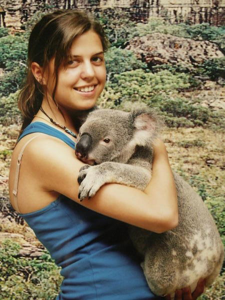 Jag kramar en koala! Turistpoang till mig...