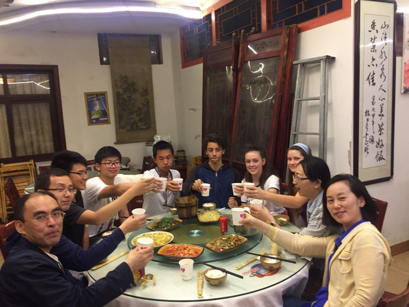 Dinner with the homestay families.