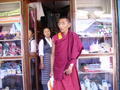 A Tibetan monk shopping