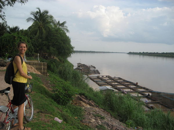 Jenny on the banks of Mekong