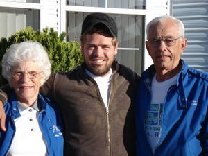 Caleb with Grandpa and Grandma