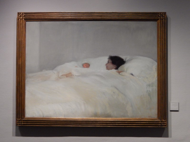 Sorolla's touching life size picture of wife and new-born daughter