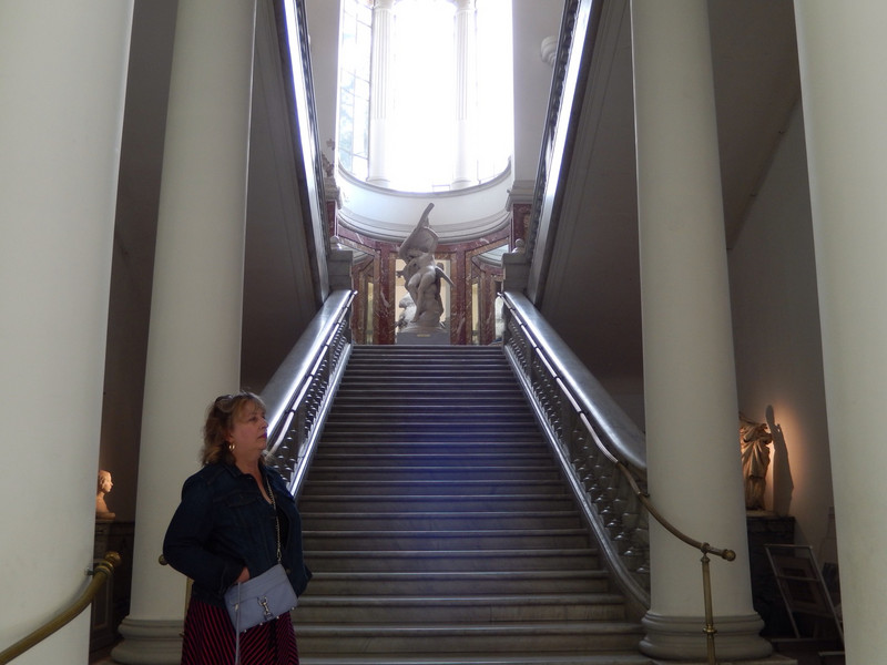 Susan gazing in awe at the main stairway